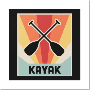 Vintage KAYAK Kayaking Paddles Posters and Art